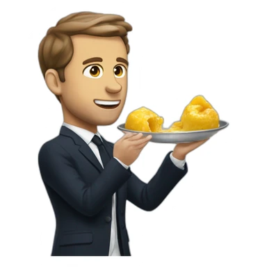 Macron qui mange une glace sticker