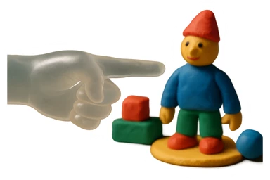 highly detailed, hyper-realistic clear-skin hand with pointer finger out, made of soft, cloudy, transparent plastic like 90's retro toy or gummy, soft, subtle reflections, squishy and appealing, no background transparent, extremely high-quality, awesome appearance sticker