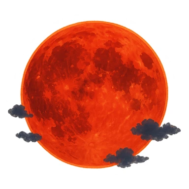 blood moon in ghibli style sticker