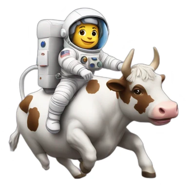 astronaut riding on cow sticker