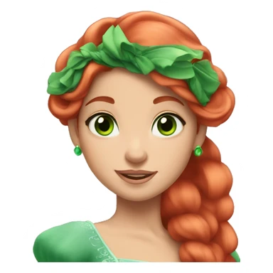 aurora disney princess with red hair green eyes sticker