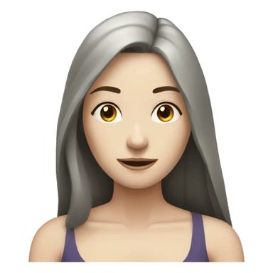 pale woman long dark hair doing yoga sticker