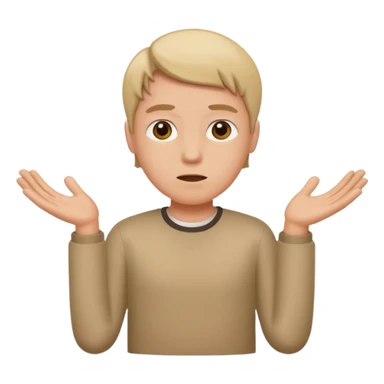 Shrugging shoulders with 😐 face sticker