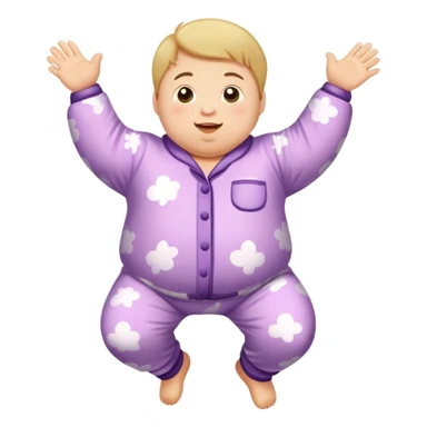 Fat kid jumping in Pjs sticker