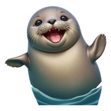 Cinematic Cute Yawning Seal Portrait Emoji, Head tilted slightly with a dramatic, wide-open yawn, showcasing a lustrous, sleek body and half-closed, drowsy eyes exuding cozy contentment, Simplified yet irresistibly adorable features, highly detailed, glowing with a soft, cozy oceanic glow, high shine, relaxed yet expressive, stylized with a dash of whimsical marine charm, soft glowing outline, capturing the essence of a drowsy yet affectionate seal that seems ready to drift out of the screen for a nap! sticker
