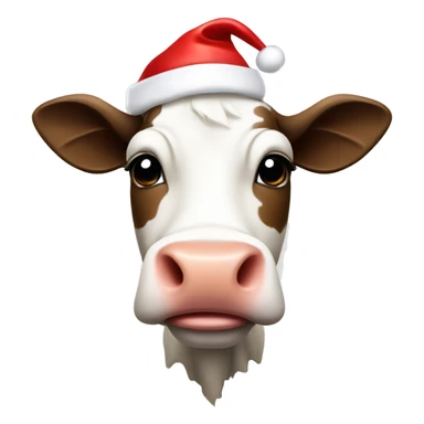 Cow with Santa hat sticker