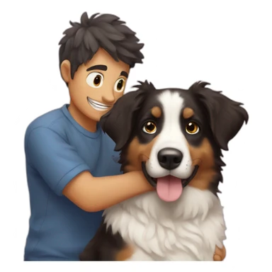 Aussie puppy and his master sticker