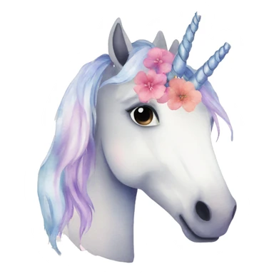 Watercolor floral unicorn sticker