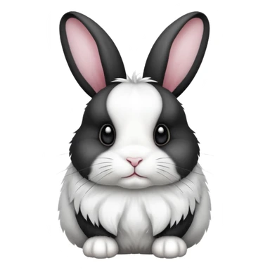 black and white dutch rabbit cute (ios7 style) sticker