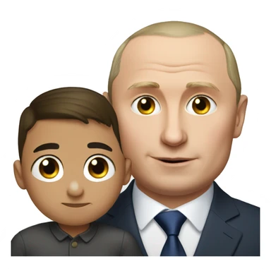 Putin hugging Armenian boy with big eyebrows sticker