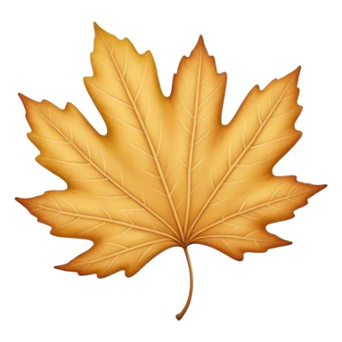 pastel warm autumn leaf in beige and golden tones, soft shadows, light grain texture, no background, cozy and delicate atmosphere sticker