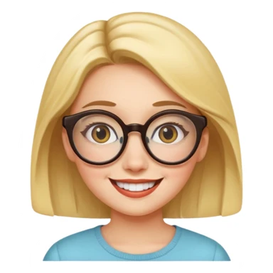 big spects with girl smile sticker