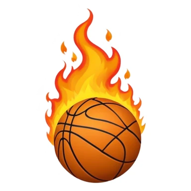 Basketball fire with smoke background sticker