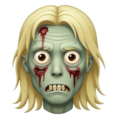 zombie guy with tired eyes and long blond hair  sticker