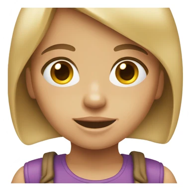 Girl with dirty blonde hair and hazel eyes holding a toy  sticker