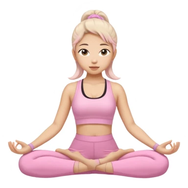 asian yoga girl light pink clothes  sticker