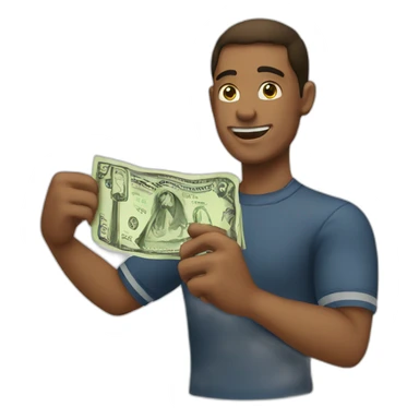 paying money to bank sticker