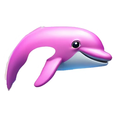 Pink dolphins with unicorn horns jumping out of the water with a sunset and rainbow in the backround  sticker