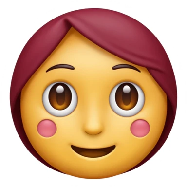 burgundy colored emoji face sticker