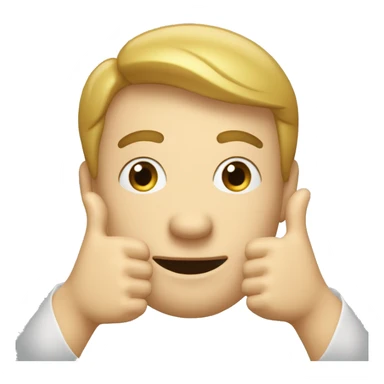 A guy named alex goudy giving two thumbs up lips puckered sticker