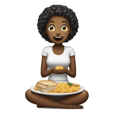 Woman eating a lot sticker