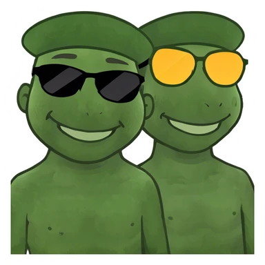 happy boys showing off smiles sticker