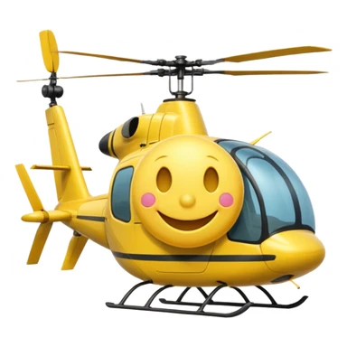 smileys jaune faisant chut avec ses doigts portant une casquete helicoptère sticker