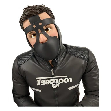 masked boy in jacket sticker