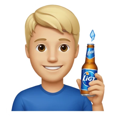 blonde guy holding bud light sticker
