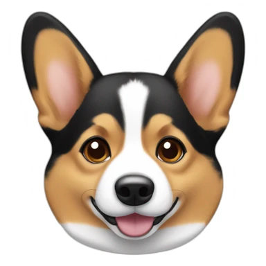 corgi face black and tan sticker
