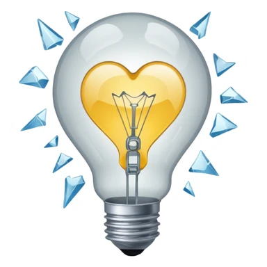 A light bulb broken in half is like "💔" sticker