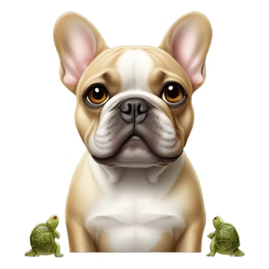 French bulldog with turtle on head sticker