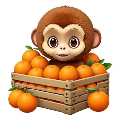 Cheburashka in a crate of oranges sticker