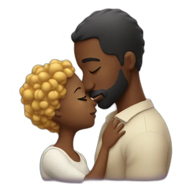 Black daddy kissing sticker