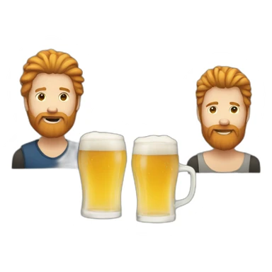 Man with a ginger beard and a mullet drinking a beer sticker