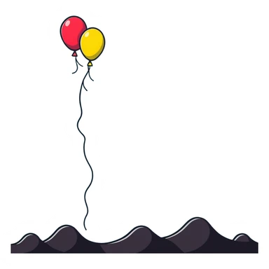Bunch of bright colorful balloons rising into the sky sticker