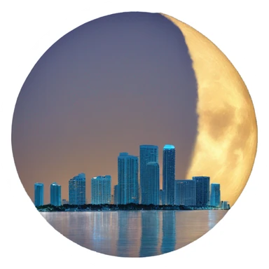 Blue moon arising over Miami sticker