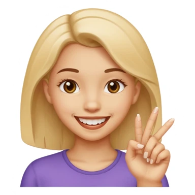 girl who bites the tip of her finger and smiles sticker