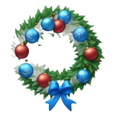 blue Christmas wreath sticker