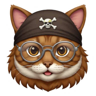 pirate cat with glasses sticker