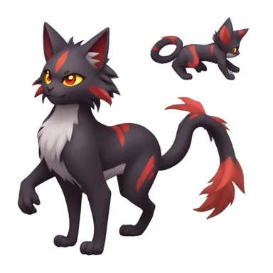 Torracat-Zoroark-Litten-Zorua-bat-cat full body sticker