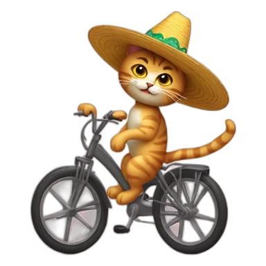 Cat sombrero on bike sticker