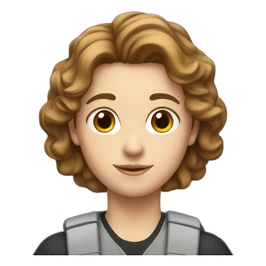 a white student with brown hair with hairstyle French crop sticker