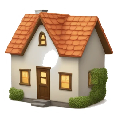 a small house with a family inside and the warm sticker