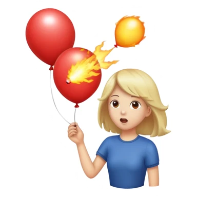 person blowing up a balloon sticker