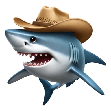 Shark wearing cowboy hat sticker