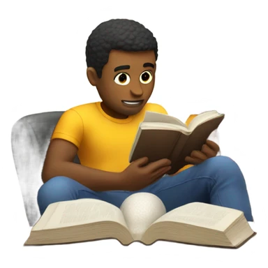 Football guy reading book  sticker
