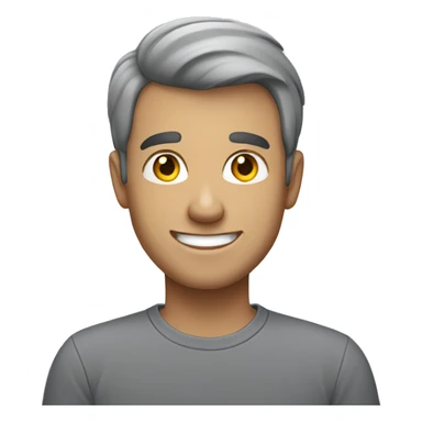 male portrait in grey shirt smile sticker