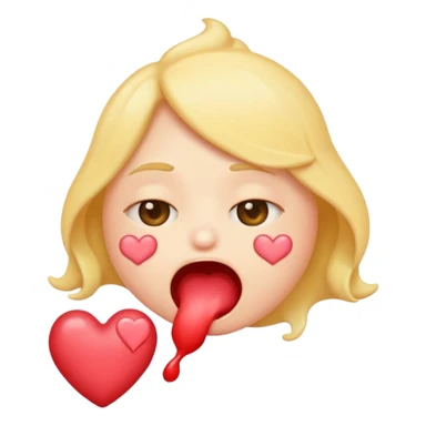 un emoji vomitando corazones sticker