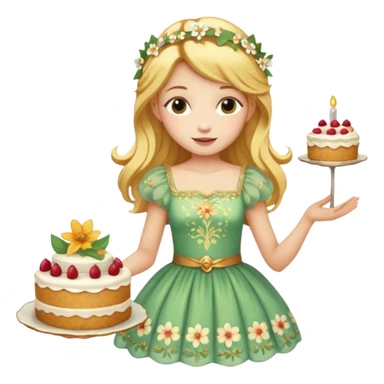 Fairy with cake sticker